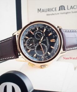 dong ho Citizen Eco-drive Calendrier Black Rose Gold Leather - BU2023-12E