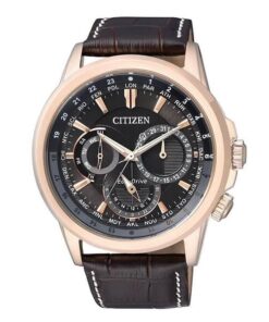 dong ho Citizen Eco-drive Calendrier Black Rose Gold Leather - BU2023-12E