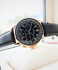 dong ho Citizen Eco-drive Calendrier Black Rose Gold Leather - BU2023-12E