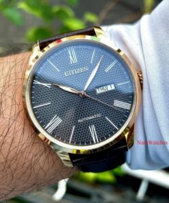 dong ho Citizen Automatic Black Rose Gold Leather - NH8353-00H