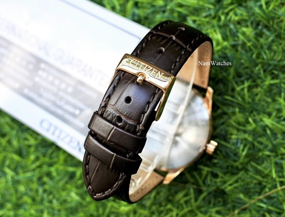 NH8353-00H (10) dong ho Citizen Automatic Black Rose Gold Leather - NH8353-00H
