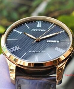 dong ho Citizen Automatic Black Rose Gold Leather - NH8353-00H