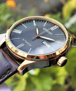 dong ho Citizen Automatic Black Rose Gold Leather - NH8353-00H
