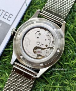 dong ho Citizen Automatic Curved Glass C7 White Mesh - NH8390-89A
