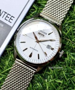 dong ho Citizen Automatic Curved Glass C7 White Mesh - NH8390-89A