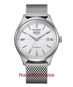 dong ho Citizen Automatic Curved Glass C7 White Mesh - NH8390-89A