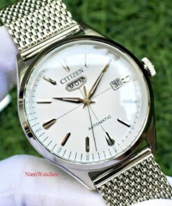 dong ho Citizen Automatic Curved Glass C7 White Mesh - NH8390-89A