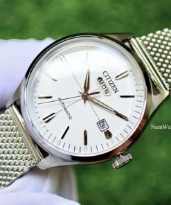 dong ho Citizen Automatic Curved Glass C7 White Mesh - NH8390-89A