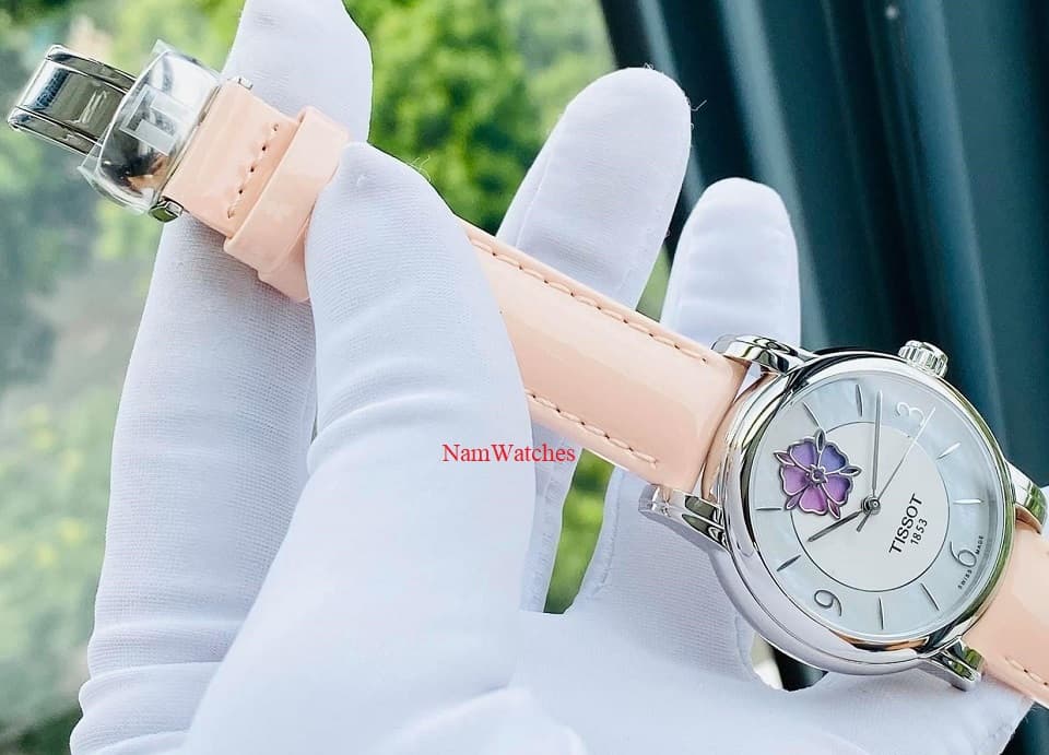 T0502071611700 (6) dong ho Tissot Open Heart Color Ladies Rose Leather - T050.207.16.117.00