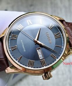 dong ho Citizen Automatic Grey Rose Gold Leather - NH8363-14H