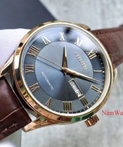 dong ho Citizen Automatic Grey Rose Gold Leather - NH8363-14H