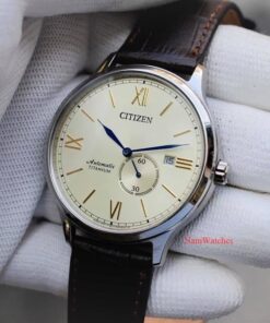 dong ho Citizen Automatic Titanium Ivory Leather - NJ0090-13P