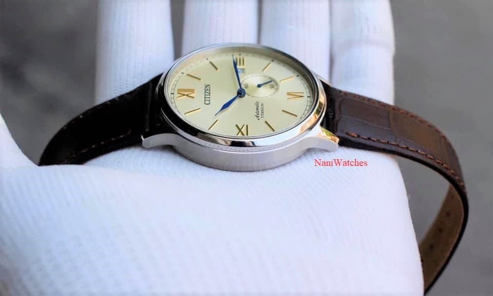 NJ0090-13P (5) dong ho Citizen Automatic Titanium Ivory Leather - NJ0090-13P