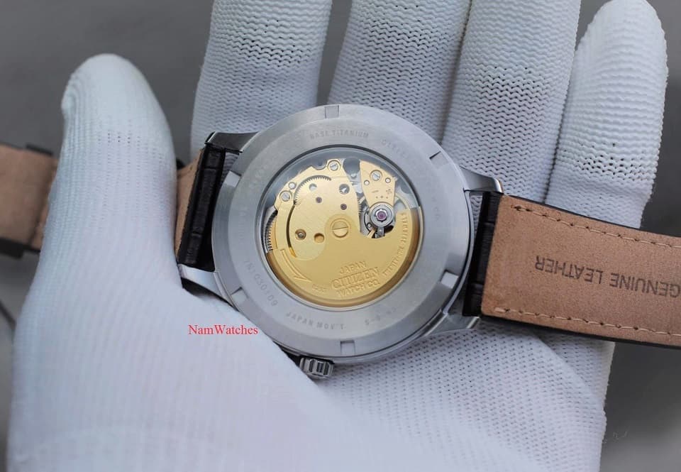 NJ0090-13P (6) dong ho Citizen Automatic Titanium Ivory Leather - NJ0090-13P