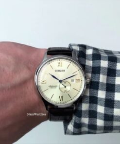 dong ho Citizen Automatic Titanium Ivory Leather - NJ0090-13P
