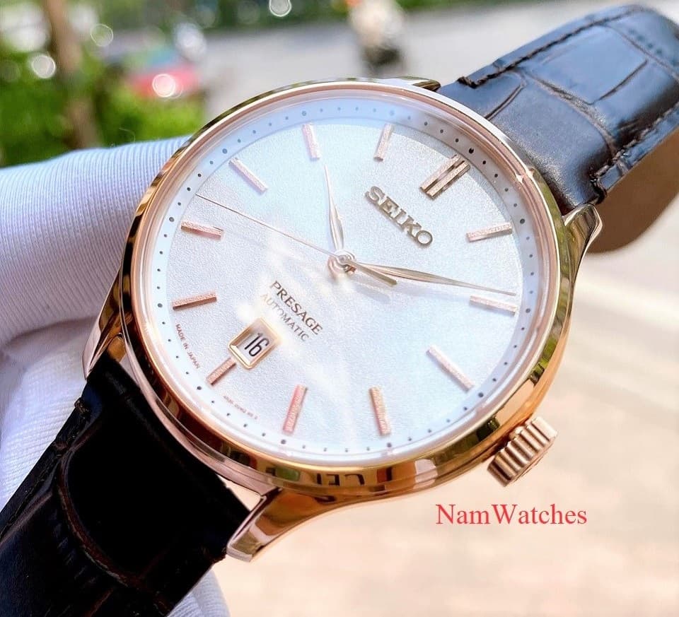 SRPD42J1 (4) dong ho Seiko Presage Rose Gold Leather - SRPD42J1