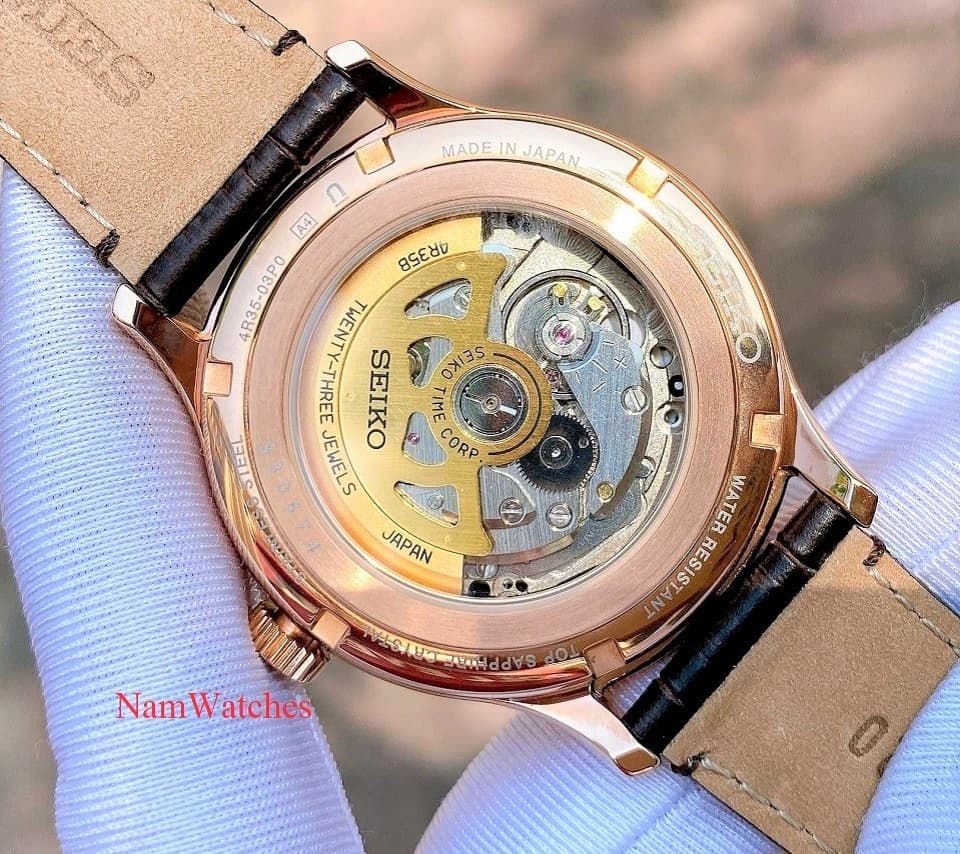 SRPD42J1 (6) dong ho Seiko Presage Rose Gold Leather - SRPD42J1