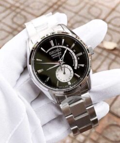 dong ho Seiko Presage Power Reserve Black Steel - SSA351J1