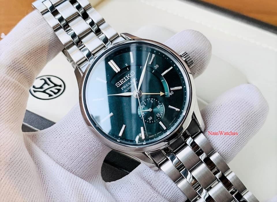 SSA397J1 (2) dong ho Seiko Presage Power Reserve Green Steel - SSA397J1