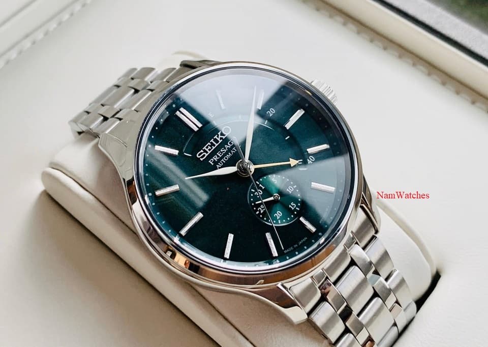 SSA397J1 (4) dong ho Seiko Presage Power Reserve Green Steel - SSA397J1