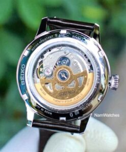 dong ho Seiko Presage Cocktail Open Heart Midnight Brown Leather - SSA407J1