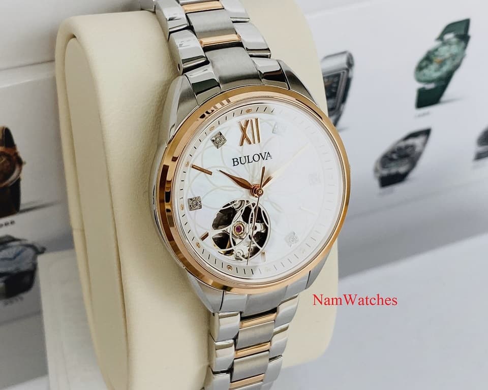 98P170 (5) dong ho Bulova Open Heart Ladies Demi Rose Gold - 98P170