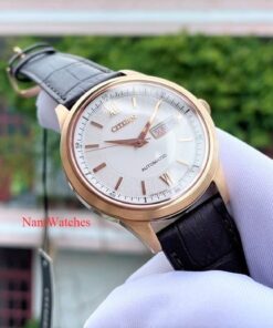 dong ho Citizen Automatic Elegant Rose Gold Leather - NY4053-05A