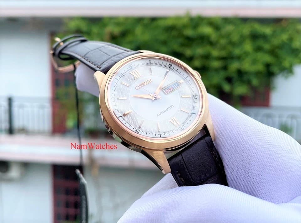 NY4053-05A (4) dong ho Citizen Automatic Elegant Rose Gold Leather - NY4053-05A