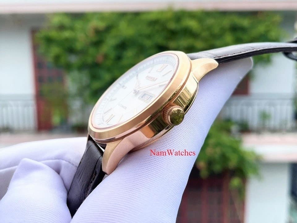 NY4053-05A (7) dong ho Citizen Automatic Elegant Rose Gold Leather - NY4053-05A