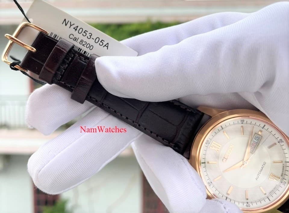 NY4053-05A (9) dong ho Citizen Automatic Elegant Rose Gold Leather - NY4053-05A