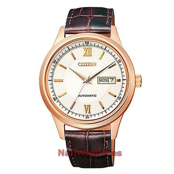 NY4053-05A dong ho Citizen Automatic Elegant Rose Gold Leather - NY4053-05A