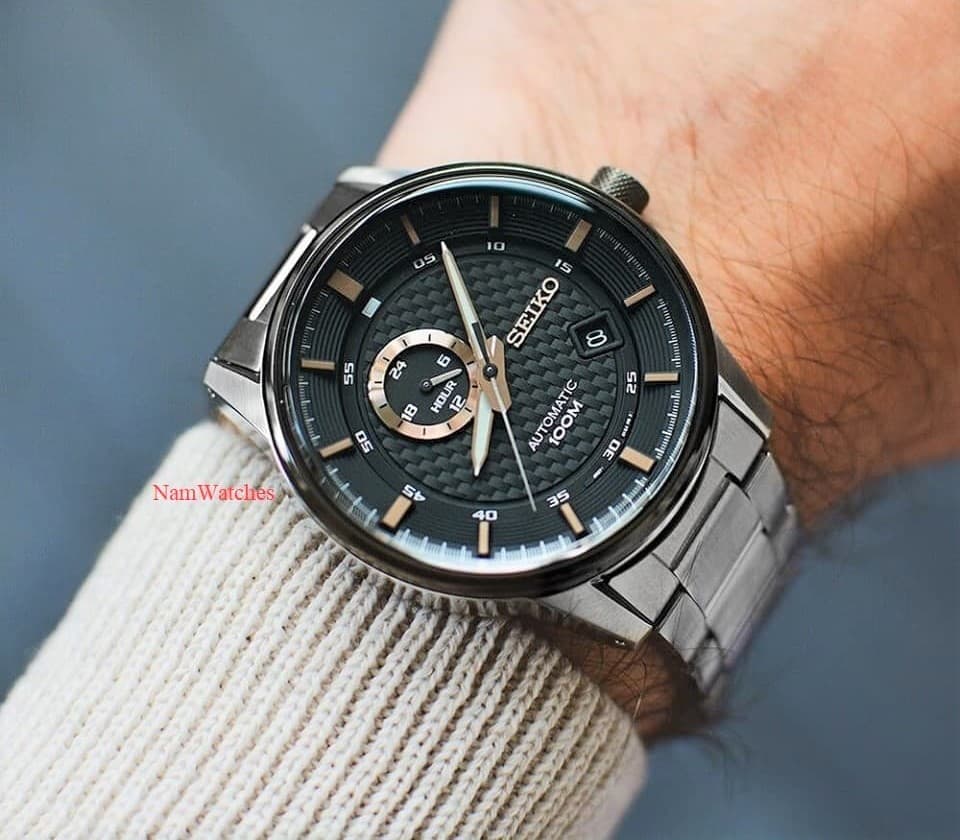 SSA389K1 (1) dong ho Seiko Automatic Sport Black Demi Rose Gold - SSA389K1