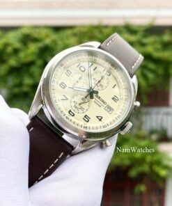 dong ho Seiko Quartz Chronograph Ivory Leather - SSB273P1