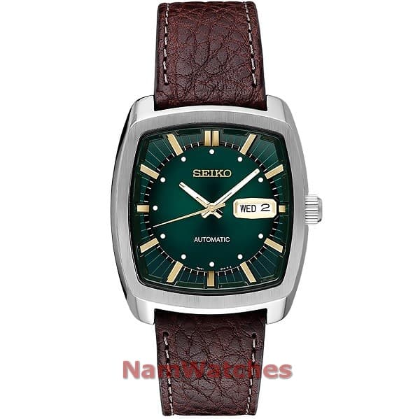 SNKP27 dong ho Seiko Recraft Square Green Leather - SNKP27