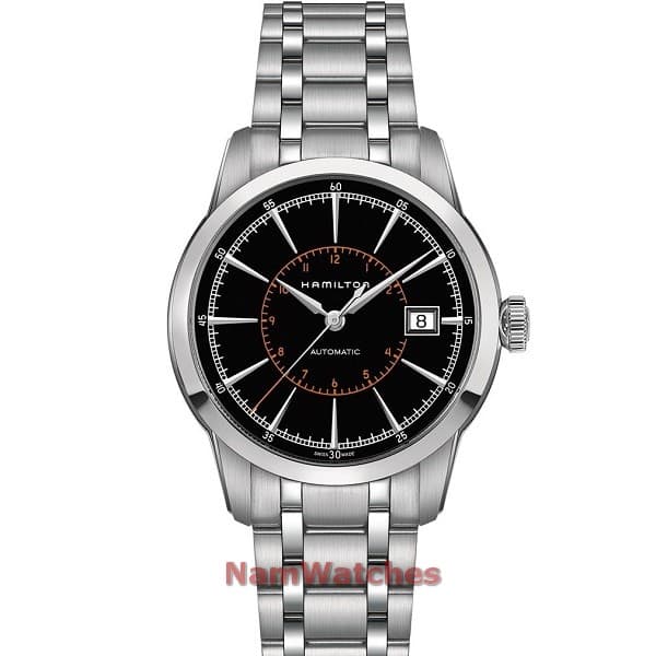 H40555131 dong ho Hamilton Railroad Black Steel - H40555131